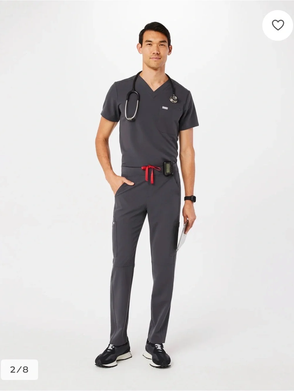 FIGS Men’s Axim Straight-Leg Scrub Pant Charcoal Size XL